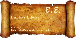 Ballon Edvin névjegykártya